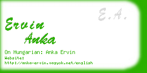 ervin anka business card